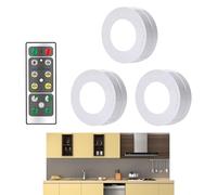puzzlegame Stick Closet Lights - Battery Operated Wireless Kitchen Lighting with Remote Control - Touch Wireless Dimmable Closet Lights, Puck Lights for Counter, Stairs, Wardrobe