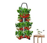 puzzlegame Upside Down Strawberry Planter, Gardens Upside Down Tomato Planter, Sturdy Hanging Strawberry Planter, Breathable Handle Planter for Tomato Hot Peppers Vegetables with 10 Holes