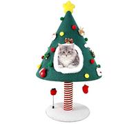 PuzzlePaw Chirstmas Cat Tree Tower with Scratching Post Scratcher for Indoor Cats,Cat Chirstmas Tree,Cat Activity Center Play Cat House Condo Cat Bed with Sock Toys and Gift Box Toy