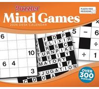 Puzzler Mind Games 2026 Desk Calendar, Over 300 Brain Teasers, Crosswords, Sudoku, Math Puzzles, Plastic-Free Packaging