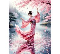Puzzles 100 Pieces for Adults,15.6x11 inch Jigsaw puzzles for adults Challenging Educational Games Home Decoration Puzzle Theme: Japanese Dancing Girl