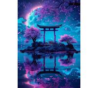 Puzzles 100 Pieces for Adults,15.6x11 inch Jigsaw puzzles for adults Challenging Educational Games Home Decoration Puzzle Theme: Japanese Temple Reflections