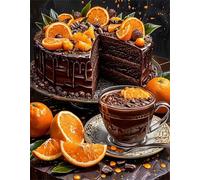 Puzzles 100 Pieces for Adults,15.6x11 inch Jigsaw puzzles for adults Challenging Educational Games Home Decoration Puzzle Theme: Orange Cake Coffee