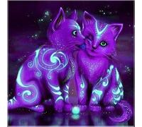 Puzzles 1000 for Adults jigsaw puzzles for adults 1000 Piece Puzzle Home Challenging Educational Games Home Decoration puzzle Gifts (Purple Fantasy Cats)