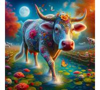 Puzzles 1000 for Adults jigsaw puzzles for adults 1000 Piece Puzzle Home Challenging Educational Games Home Decoration puzzle Gifts (Patterned Cow Animal)