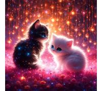 Puzzles 1000 for Adults jigsaw puzzles for adults 1000 Piece Puzzle Home Challenging Educational Games Home Decoration puzzle Gifts (Starlight Black White Cats)