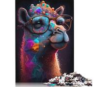 Puzzles 1000 Piece Camel with Glasses Puzzle for Adults Cardboard Puzzles Challenging To Complete But Fun And Humorous size: 38x26cm