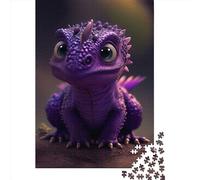 Puzzles 1000 Piece Cute Purpel Dragon 4 Jigsaw Puzzles Wooden Puzzles for Adults And Age 18 And Up Intellectual Game 1000pcs (75x50cm)