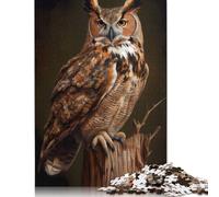 Puzzles 1000 Piece Great Horned Owl Jigsaw Puzzles Paper Puzzles for Adults And Age 18 And Up Intellectual Game 38x26cm/1000pcs