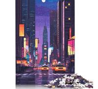 Puzzles 1000 Piece Jigsaw Nighttime Cityscape Puzzle for Adults And Teenagers Gifts Woodenboard Jigsaw Puzzles Educational Toys Family Games 1000pcs (75x50cm)