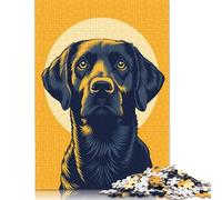 Puzzles 1000 Piece Loyal Dog Vector Portrait with Golden Backdrop Jigsaw Puzzles Wooden Puzzles for Adults And Age 18 And Up Intellectual Game 1000pcs (75x50cm)