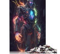 Puzzles 1000 Piece Neon Futuristic Robot Jigsaw Puzzles Wooden Puzzles for Adults And Age 18 And Up Intellectual Game 1000pcs (75x50cm)