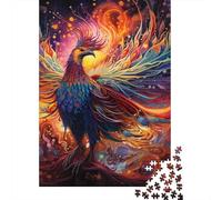 Puzzles 1000 Piece Psychedelic Phoenix Bird Jigsaw Puzzles Wooden Puzzles for Adults And Age 18 And Up Intellectual Game 1000pcs (75x50cm)