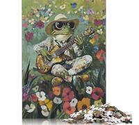 Puzzles 1000 Piece Toad Guitarist in Flower Garden Jigsaw Puzzles Paper Puzzles for Adults And Age 18 And Up Intellectual Game 38x26cm/1000pcs