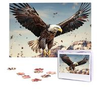 Puzzles 1000 Pieces (75 X 50 CM) Personalized Jigsaw Puzzles An eagle flies over Challenging Photo Puzzle with Storage Bag Picture Puzzle for Adults Family