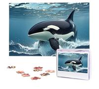 Puzzles 1000 Pieces (75 X 50 CM) Personalized Jigsaw Puzzles Orca Killer Whale Challenging Photo Puzzle with Storage Bag Picture Puzzle for Adults Family