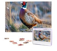 Puzzles 1000 Pieces (75 X 50 CM) Personalized Jigsaw Puzzles Pheasants Animals Challenging Photo Puzzle with Storage Bag Picture Puzzle for Adults Family