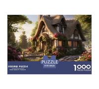Puzzles 1000 Pieces Age 12+ for Adults 。 Puzzles for Adults Cosy Cottage 1000 Piece Puzzle Educational Games-A Cabin in The Woods-Home Decoration Puzzle 38x26cm/1000pcs