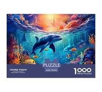 Puzzles 1000 Pieces Age 12+ for Adults 。 Puzzles for Adults Dolphin 1000 Piece Puzzle Educational Games-Underwater World-Home Decoration Puzzle 70x50cm/1000pcs