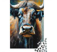 Puzzles 1000 Pieces Animal Art Yak Jigsaw Puzzle Adults Jigsaw Difficulty Puzzles Educational Toy Games Family Decoration 1000pcs (75x50cm)