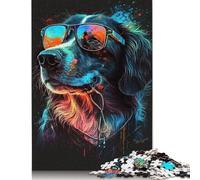 Puzzles 1000 Pieces Art Colourful Dogs Jigsaw Puzzle Decompression Toy Wooden Jigsaws Adult Birthday Gifts 1000pcs (75x50cm)