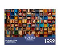 Puzzles 1000 Pieces Bookshelves Age 14+ for Adults 。 Puzzles for Adults 1000 Piece Puzzle Educational Games - Library-Decoration Puzzle 38x26cm/1000pcs