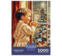 Puzzles 1000 Pièces Boy Gazing at Christmas Tree Puzzle Adulte, Jeu De Réflexion, Analyse Et Logique, Cadeaux De Noël Et D'anniversaire 70x50cm/1000pcs