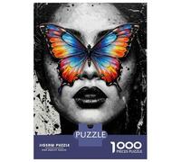 Puzzles 1000 Pièces Butterfly Vision Woman in Monochrome Puzzle Adulte, Jeu De Réflexion, Analyse Et Logique, Cadeaux De Noël Et D'anniversaire 52x38cm/1000pcs