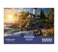 Puzzles 1000 Pieces Coastal Lighthouses for Adults 。 Puzzles for Adults-sea View Villa-1000 Piece Puzzle Classic Educational Games Decoration Puzzle -70x50cm/1000pcs
