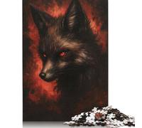 Puzzles 1000 Pieces Dark Kitsune - Mystical Fox Spirit Jigsaw Puzzle Adults Jigsaw Difficulty Puzzles Educational Toy Games Family Decoration 1000pcs (75x50cm)