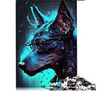 Puzzles 1000 Pieces Doberman Pinscher Dog Adult Puzzles Cardboard puzzles Great Gift for Adults (Size 26x38cm)