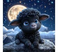 Puzzles 1000 Pieces for Adults,25.6x25.6 Inch Jigsaw puzzles for adults Challenging Educational Games Home Decoration Puzzle Theme:Moonlight Black Sheep