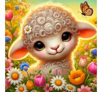 Puzzles 1000 Pieces for Adults,25.6x25.6 Inch Jigsaw puzzles for adults Challenging Educational Games Home Decoration Puzzle Theme:Flowers Sheep