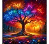 Puzzles 1000 Pieces for Adults,25.6x25.6 Inch Jigsaw puzzles for adults Challenging Educational Games Home Decoration Puzzle Theme:Colorful Tree