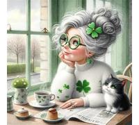 Puzzles 1000 Pieces for Adults,25.6x25.6 Inch Jigsaw puzzles for adults Challenging Educational Games Home Decoration Puzzle Theme:Trendy Café Woman