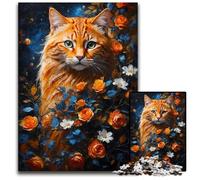 Puzzles 1000 Pieces for Adults A Cats Floral Reverie_195637b Puzzles for Adults Relax & Challenge, Colorful Home Decor Art, for Friends 300 PCS