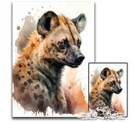 Puzzles 1000 Pieces for Adults A Hyena Watercolor Design_182146b Puzzles for Adults Birthday Gift Idea, Challenging Brain Teaser Game 300 PCS