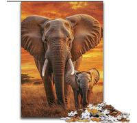 Puzzles 1000 Pieces for Adults African Elephant 1000-Piece Jigsaw Puzzle for The Whole for Women, Gifts for Men 26X38CM