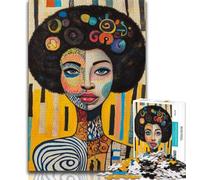 Puzzles 1000 Pieces for Adults African Woman Oil Painting,Help The Brain Exercise Addictive Toys to Cultivate Patience Artists Collection,Fine Art 38x26cm