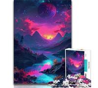 Puzzles 1000 Pieces for Adults Amazing Neon Fantasy Nature 1000 Pieces for Adults,Vibrant And Unique Design Relaxing & Challenging Puzzle Experience (size 38x26cm)
