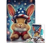 Puzzles 1000 Pieces for Adults American Flag Bunny Adult Puzzles,learning Educational for Is Ideal As A Gift for The Whole Family 75x50cm