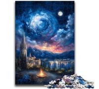 Puzzles 1000 Pieces for Adults Ancient City Under The Night Sky Stress Reliever Difficult Challenge Unique Home Decor And Gifts 50x75cm