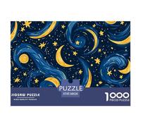 。 Puzzles 1000 Pieces for Adults And Kids,Beautiful Moon ，A Stunning View of Van Gogh Style 。 Puzzles, Unique Challenge Games (38x26cm/1000pcs)