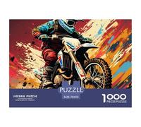 。 Puzzles 1000 Pieces for Adults And Kids,Dirt Bike ，A Stunning View of Rally 。 Puzzles, Unique Challenge Games (70x50cm/1000pcs)