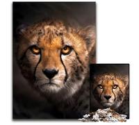 Puzzles 1000 Pieces for Adults Angry Cheetah Portrait Wooden Jigsaw Puzzles Family Interactive Game, Craft Gift with Colorful Artwork 50x75CM/19.68x29.52inch