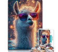 Puzzles 1000 Pieces for Adults Animal Alpaca,Help The Brain Exercise Addictive Toys to Cultivate Patience Artists Collection,Fine Art (38x26cm)