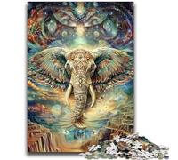 Puzzles 1000 Pieces for Adults Animal Psychedelic Elephant Brain Teaser Game Educational Game for Birthday, Chrismas for for Age 14 50x75cm