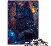 Puzzles 1000 Pieces for Adults Animal Wolf Art Difficult And Challenge with Matching Poster And Trivia Sheet for Age 14 26x38cm