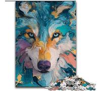 Puzzles 1000 Pieces for Adults Animal Wolf Art, Help The Brain Exercise Addictive Toys to Cultivate Patience Perfect Decoration (Size 50x75cm)