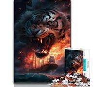Puzzles 1000 Pieces for Adults Anime Art Tiger Adult Puzzles,learning Educational for Is Ideal As A Gift for The Whole Family 26x38cm
